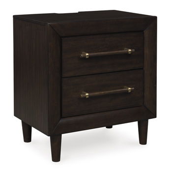 Mallenette - Two Drawer Night Stand - Merlot