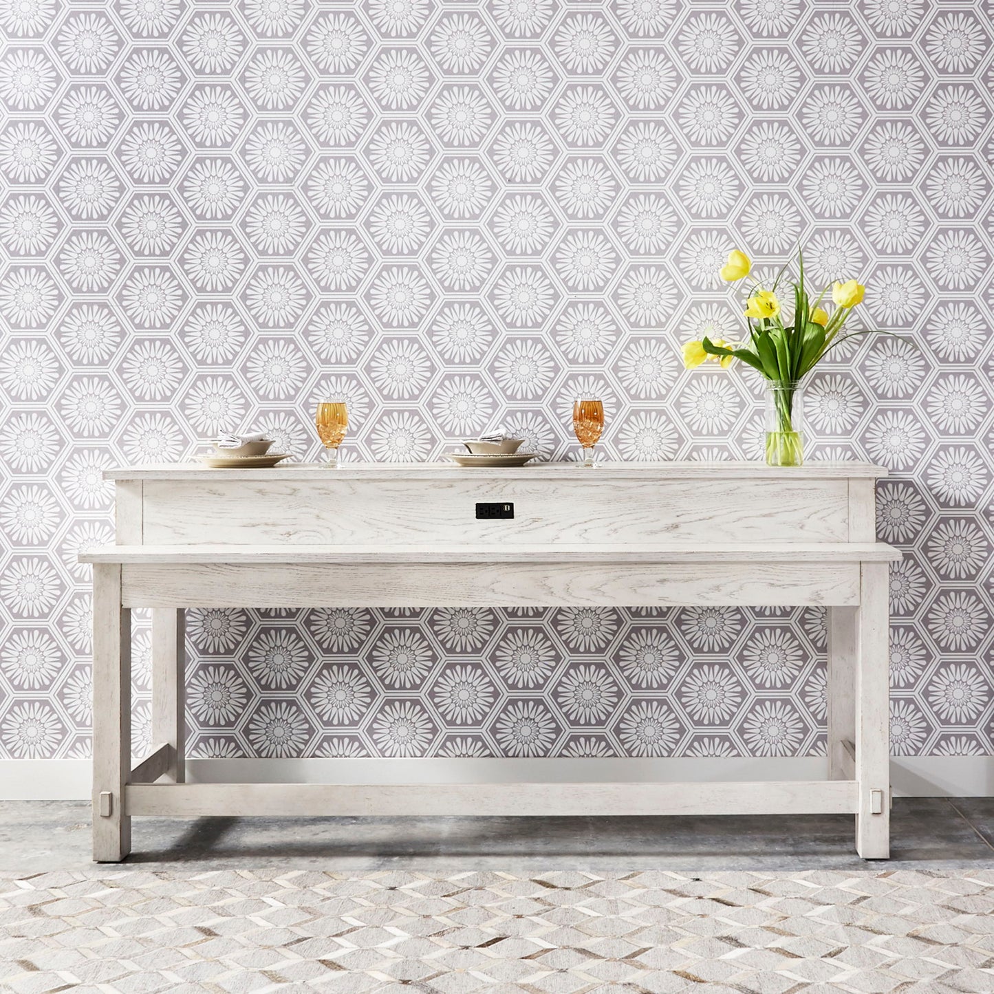 Modern Farmhouse - 4 Piece Dining Room Set - White