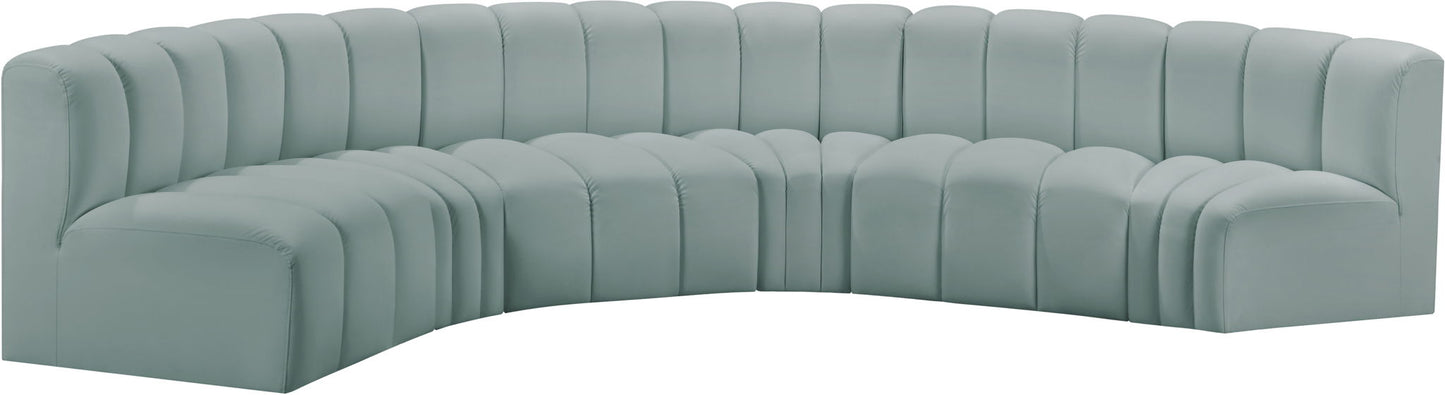 Arc - Faux Leather 6 Piece U-Shaped Modular Sofa