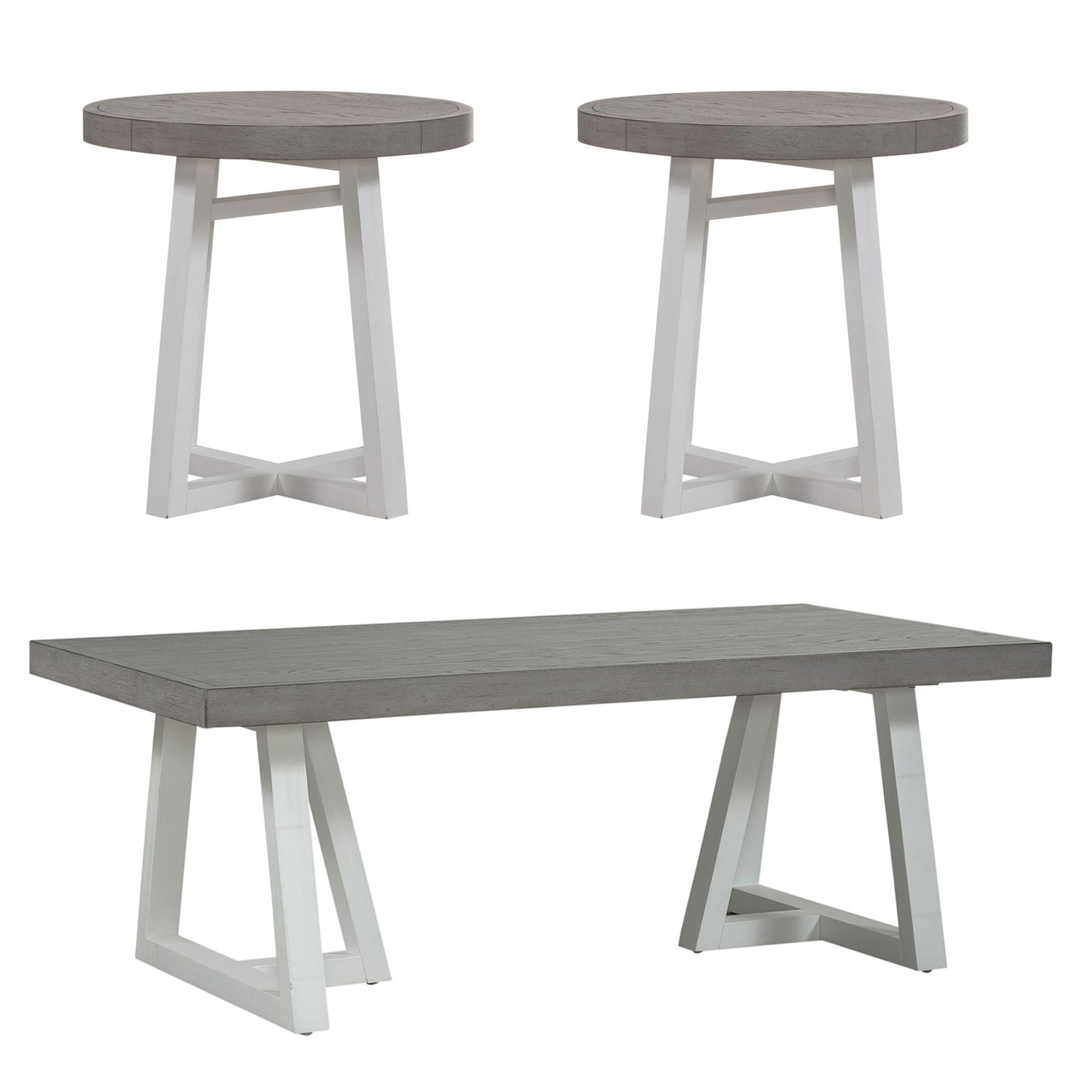 Palmetto Heights - 3 Piece Table Set (1 Cocktail 2 End Tables) - White