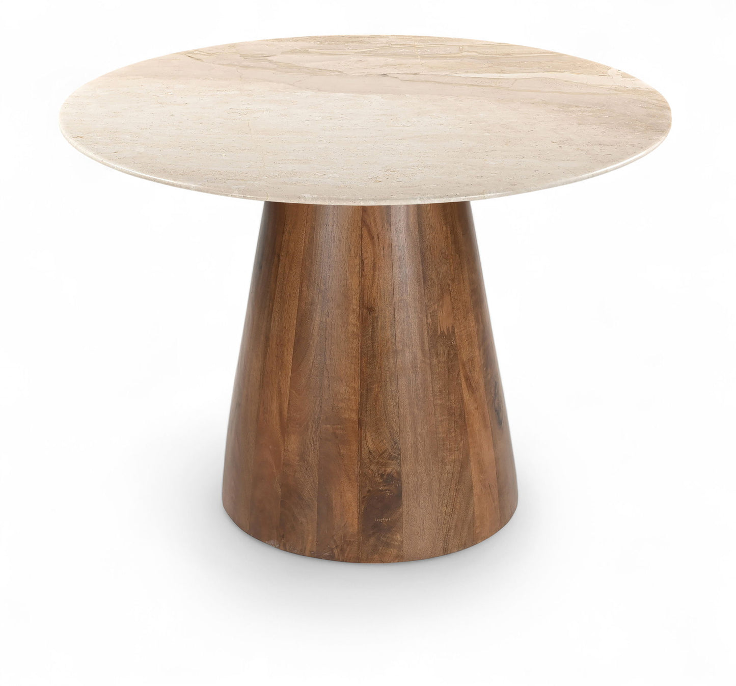 Liona - Marble And Mango Wood 42" Dining Table - Beige