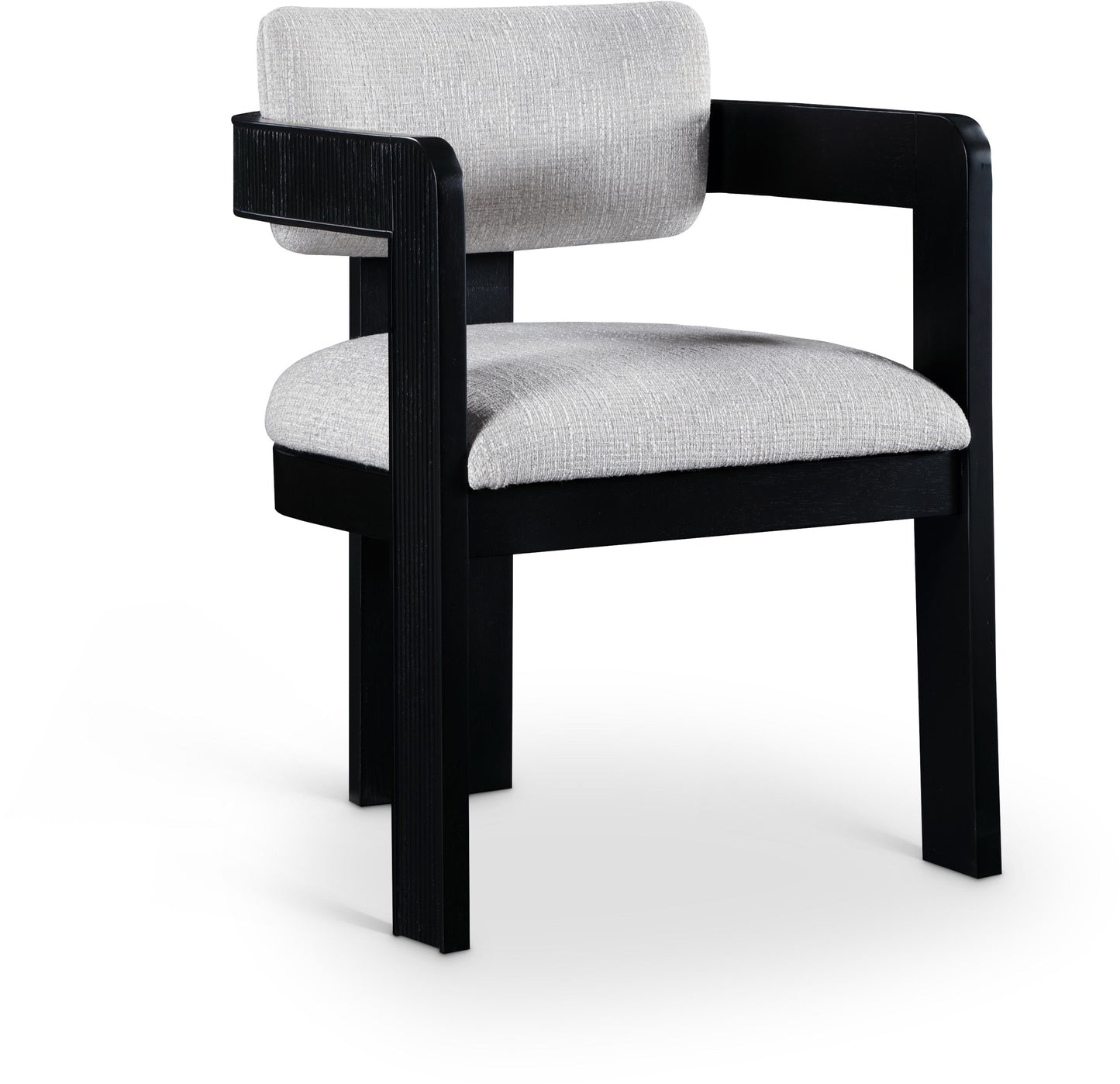Sacha - Linen Dining Chair With Black Base (Set of 2)