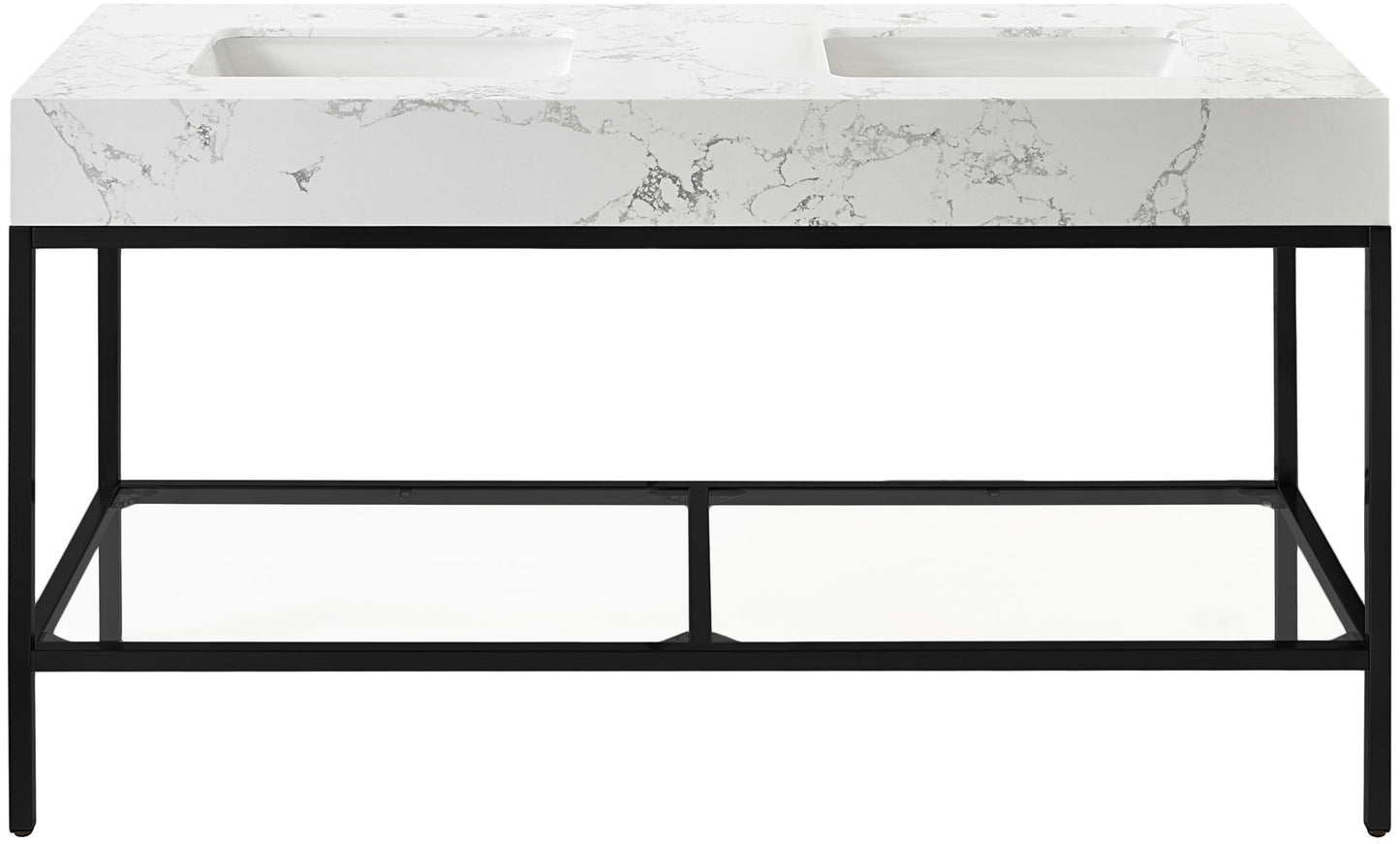 Marmo - Engineered Marble Bathroom Vanity With Black Base