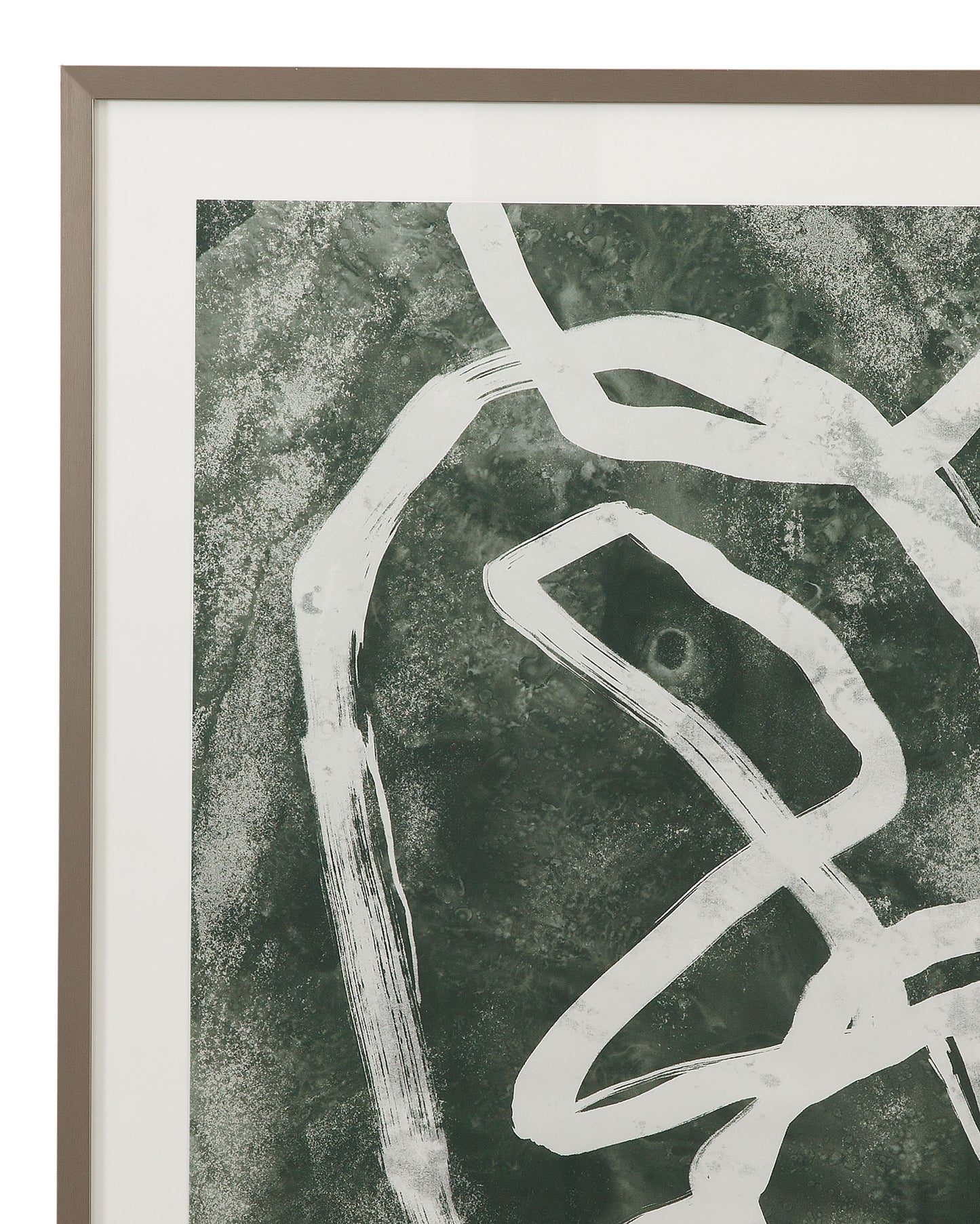 Chalk Line II Framed Print - Green / White