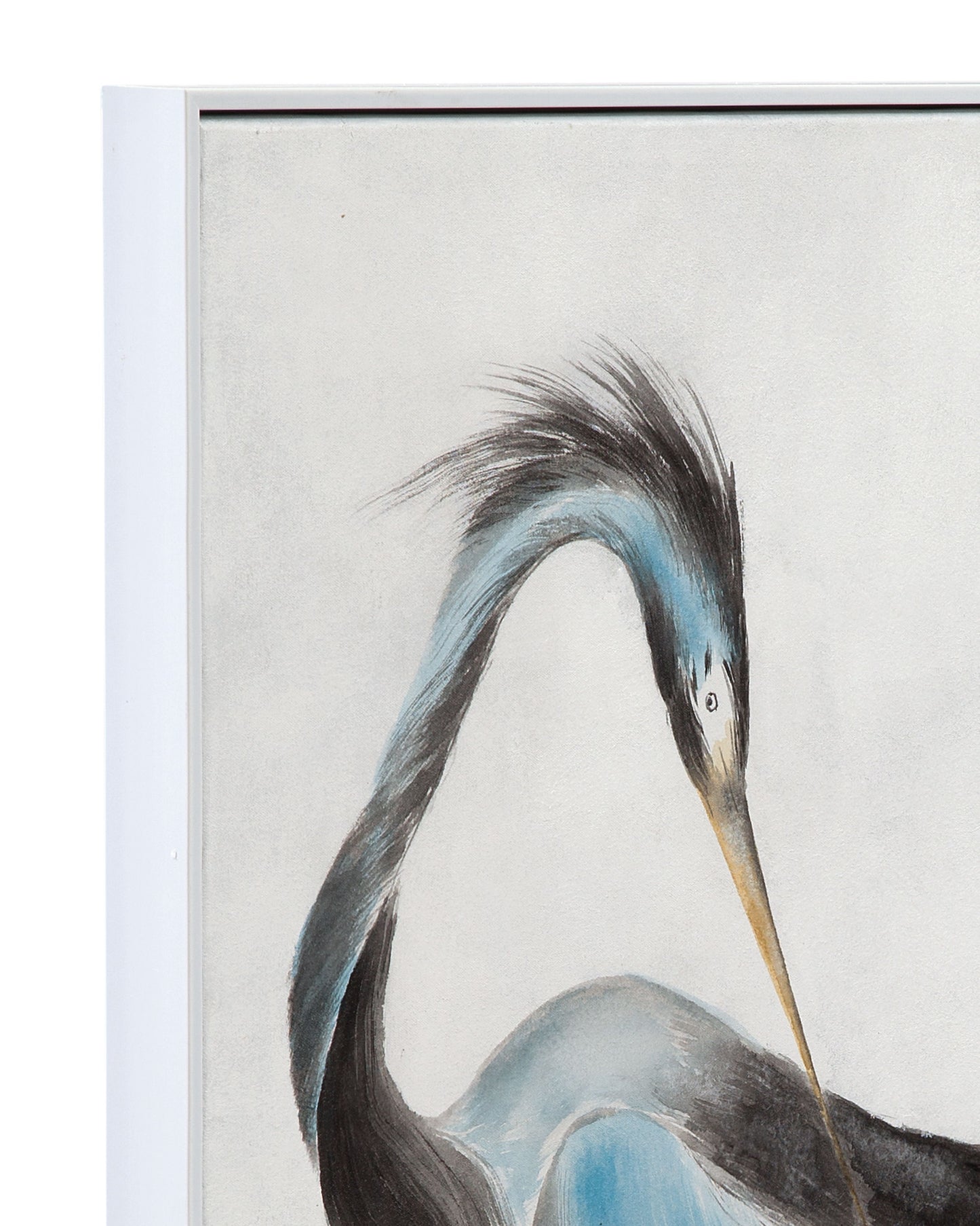 Louisiana Heron Canvas Art - Blue / Pearl Silver