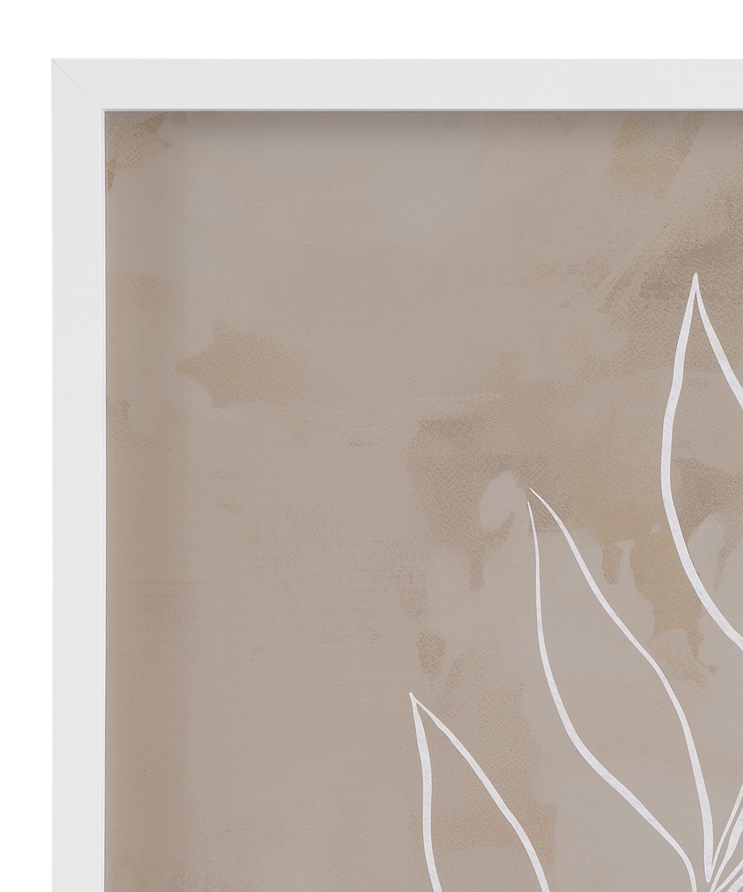 Leaf Line Art III Framed Print - Light Brown