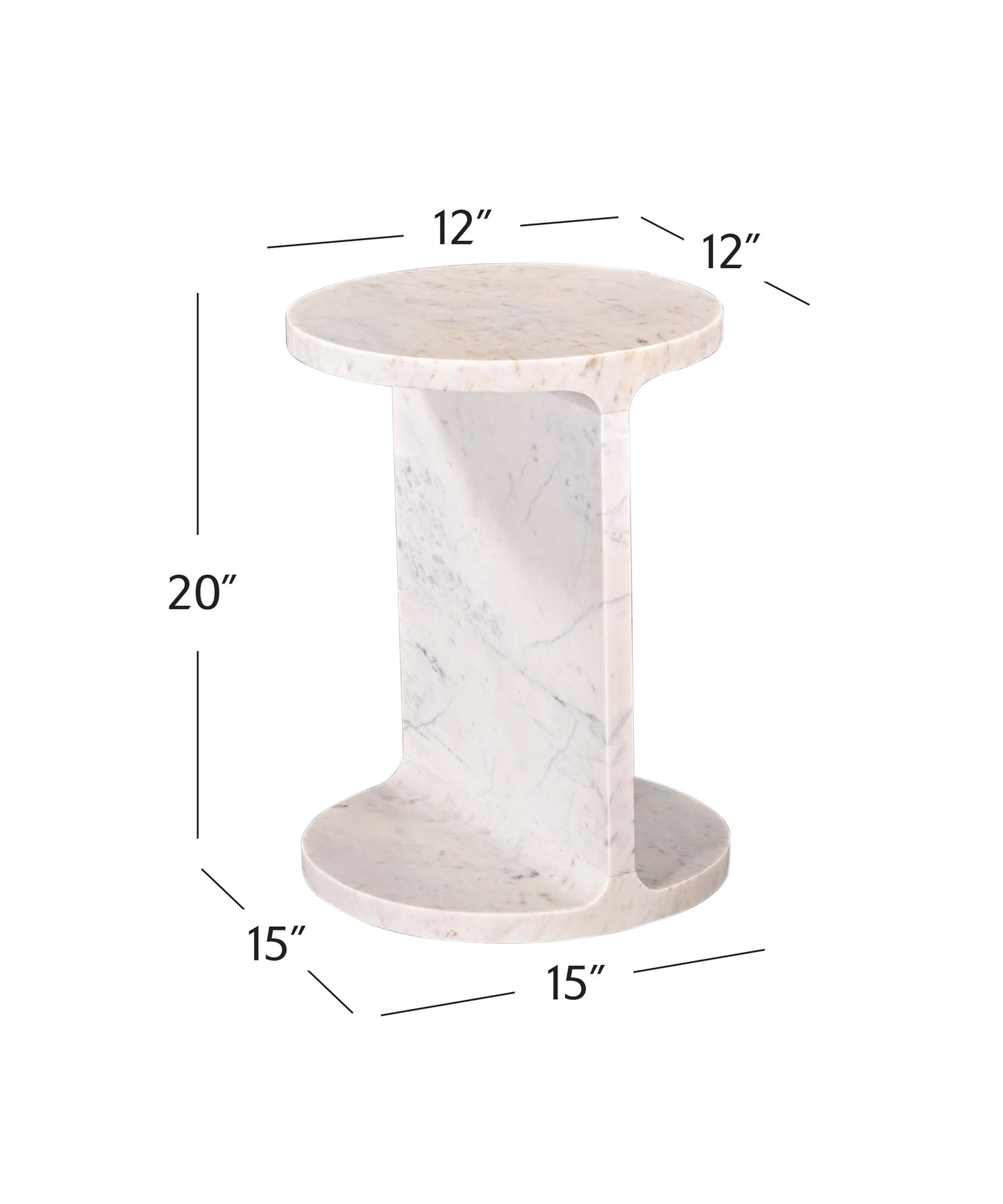 Emmett - Accent Table - White