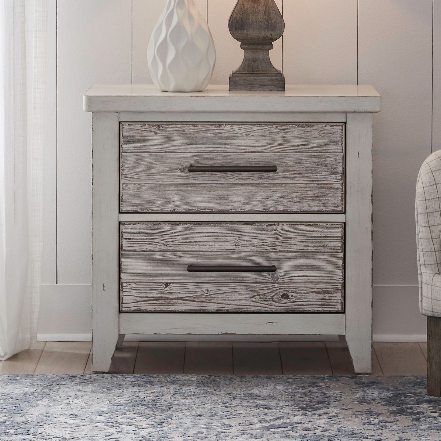 Backroads - Nightstand With Charging Station - White
