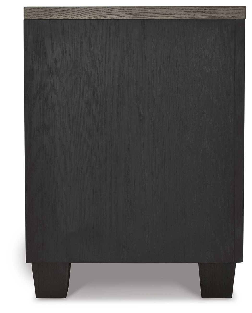 Foyland - Two Drawer Night Stand - Black / Brown