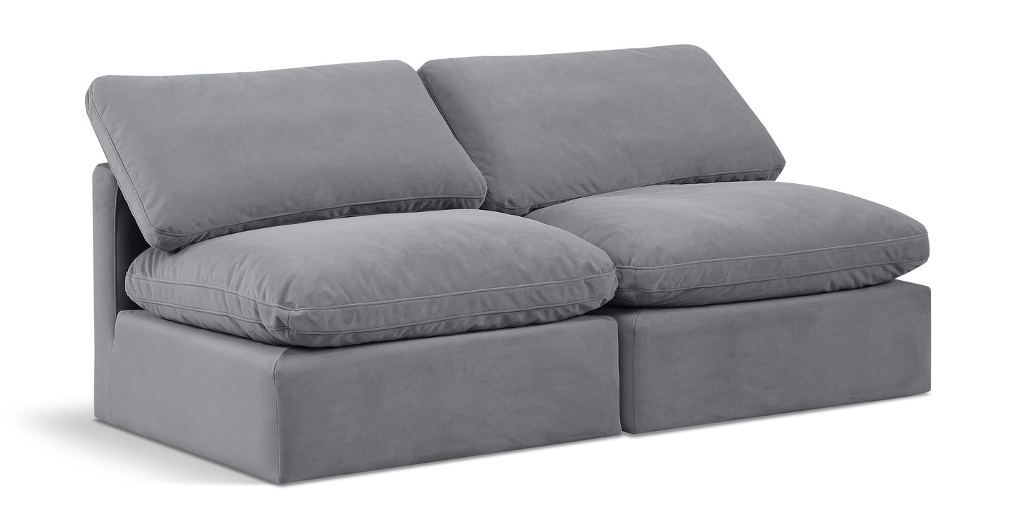Indulge - Velvet 2 Seat Modular Armless Sofa