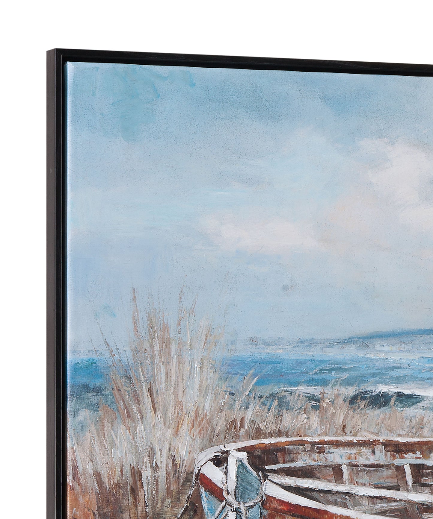 Mo Bay Framed Canvas - Blue