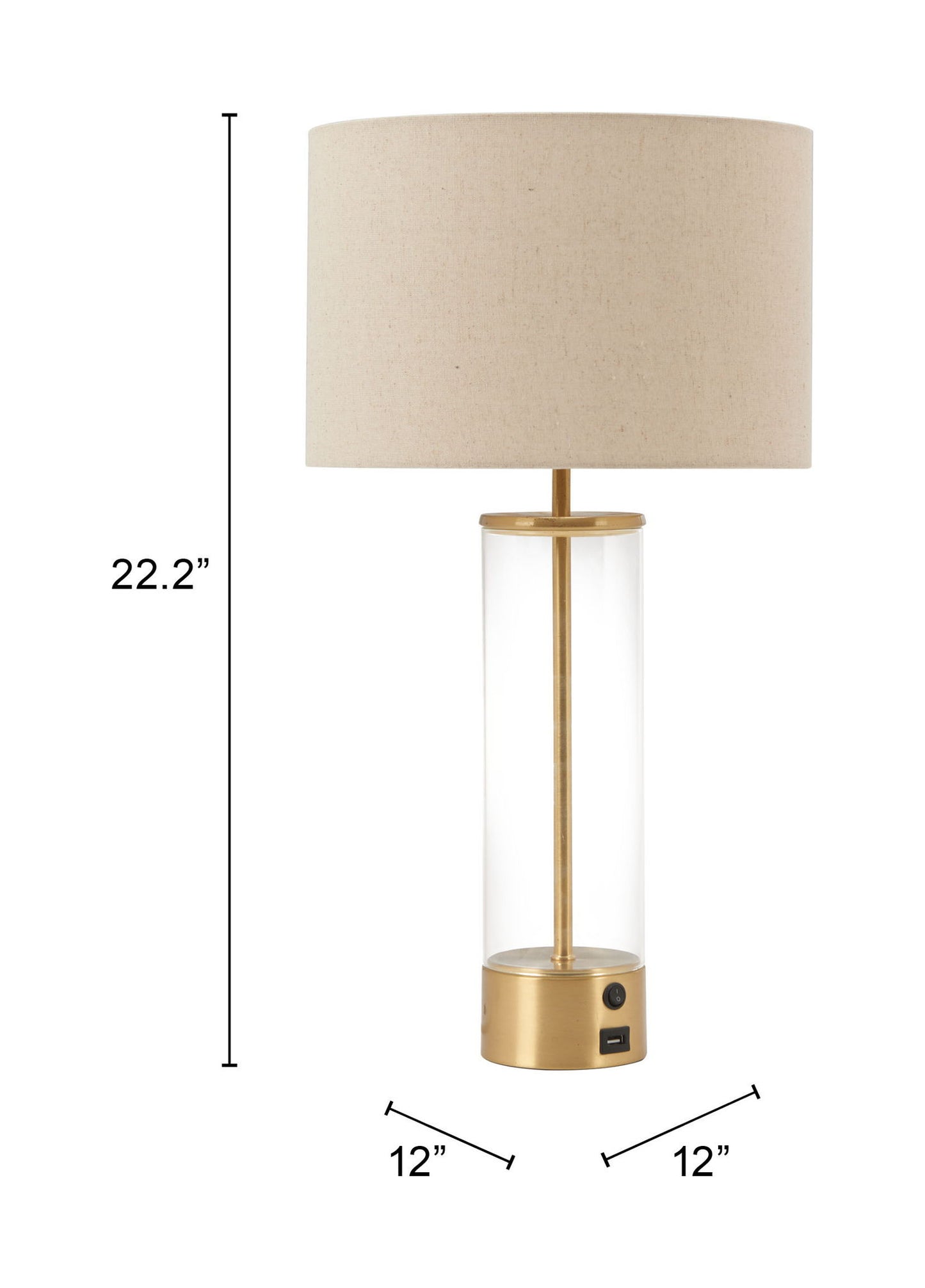 Boreal - Table Lamp - Beige & Gold