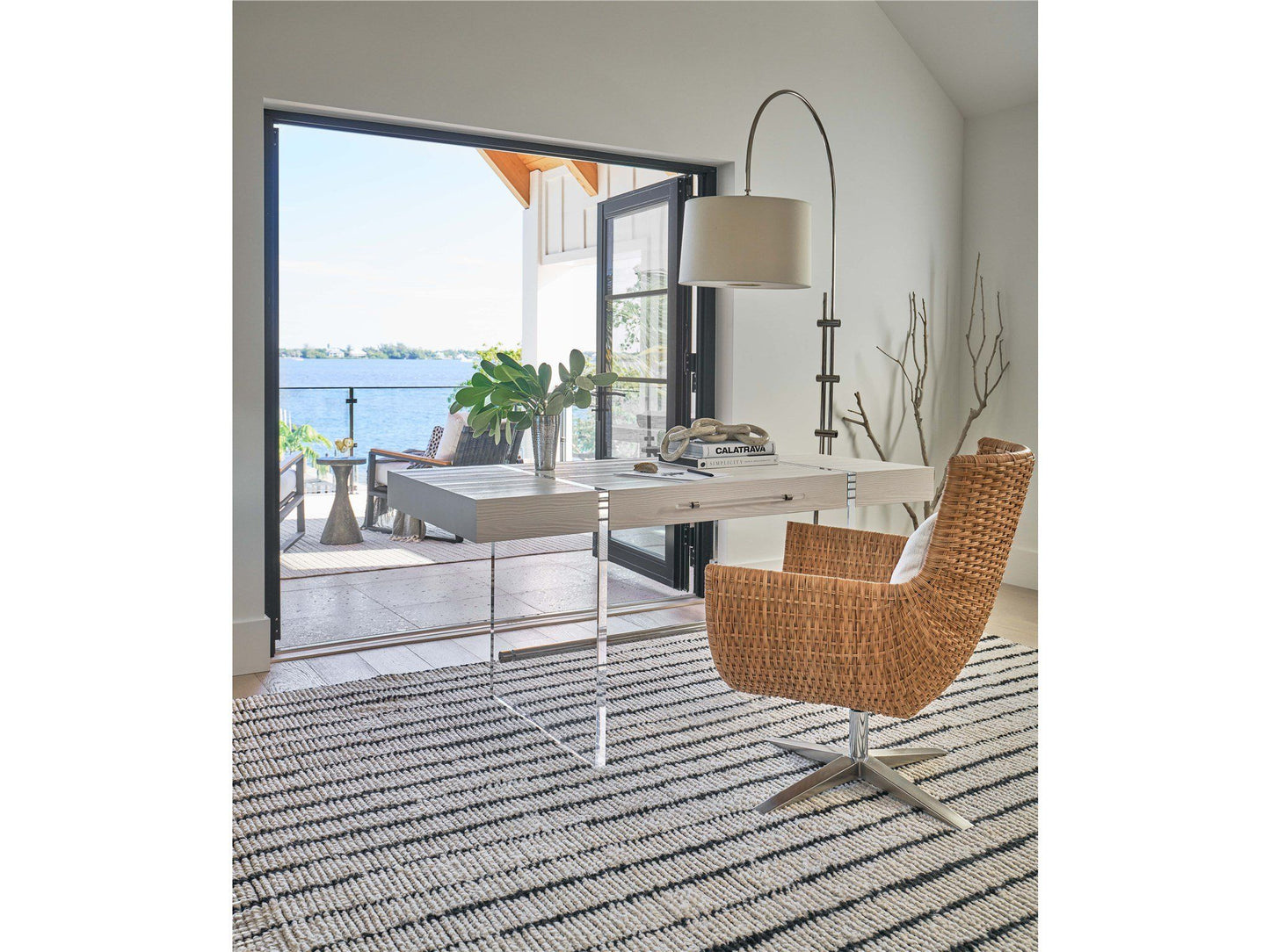 Weekender Coastal Living Home / Cabo - Writing Desk - Pearl Silver