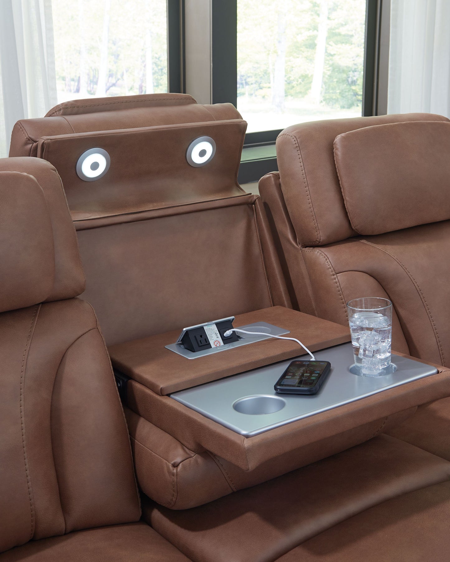 Clean-Slate - Power Reclining Sofa / Adj Headrest - Caramel