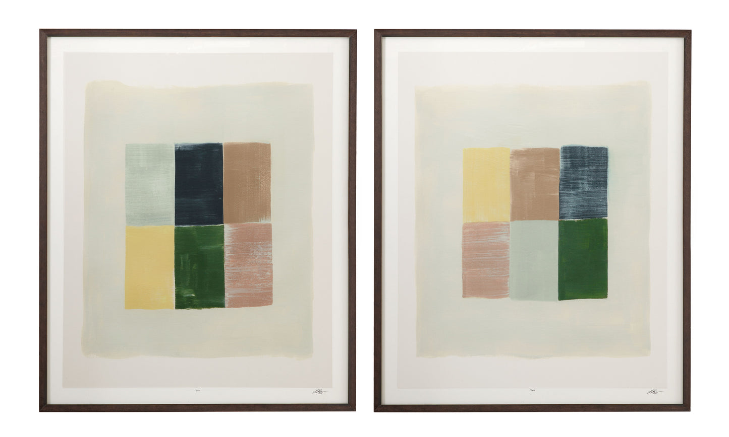 Sunny Patchwork I Framed Print - Gray