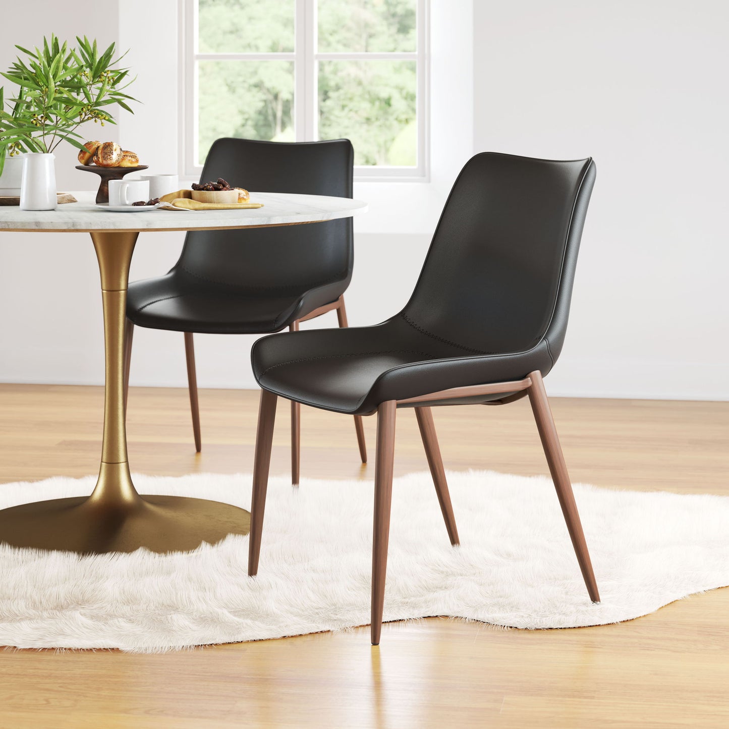 Magnus - Dining Chair (Set of 2) - Black / Walnut