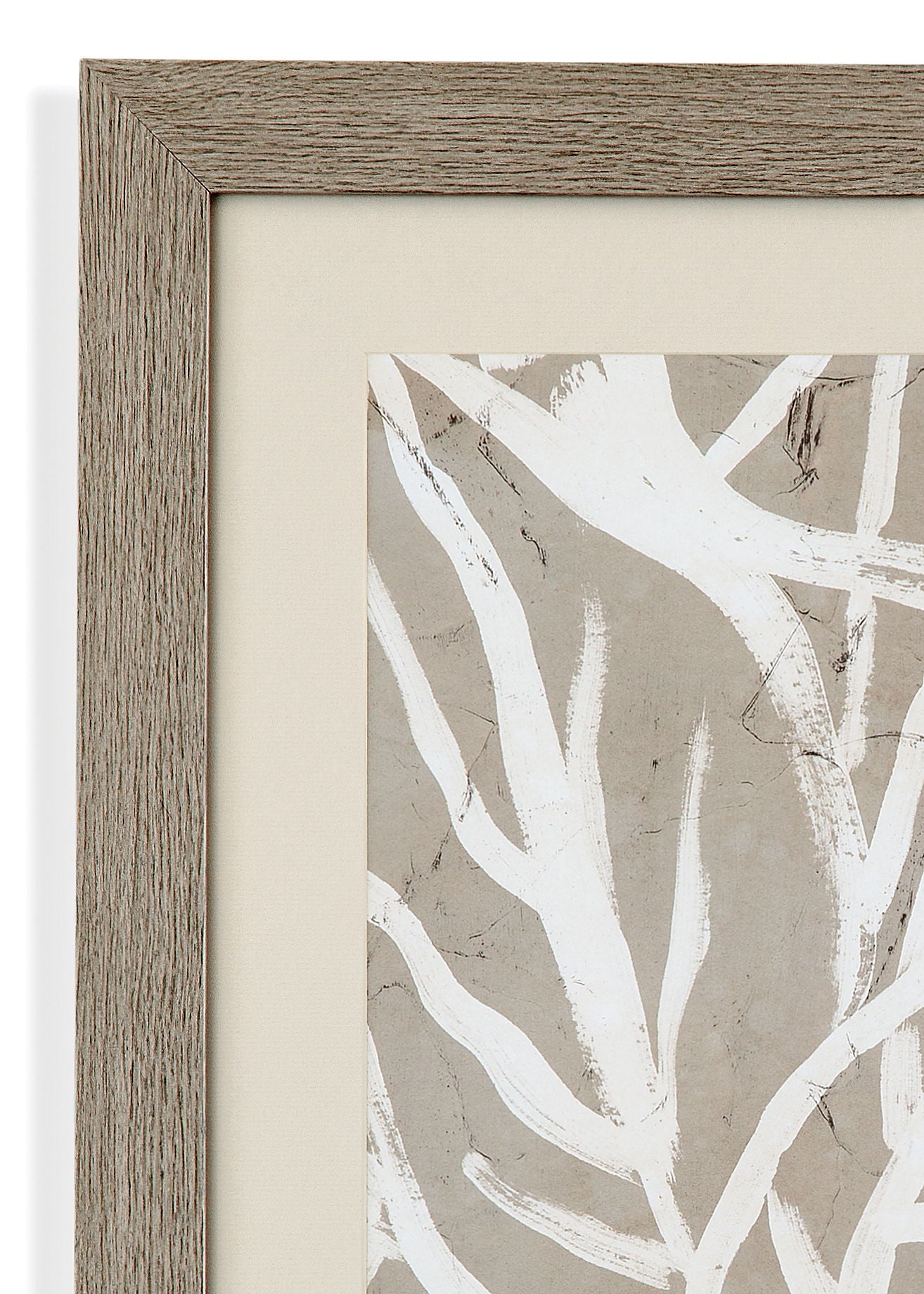 Mudcloth Foliage I Framed Print - Light Brown