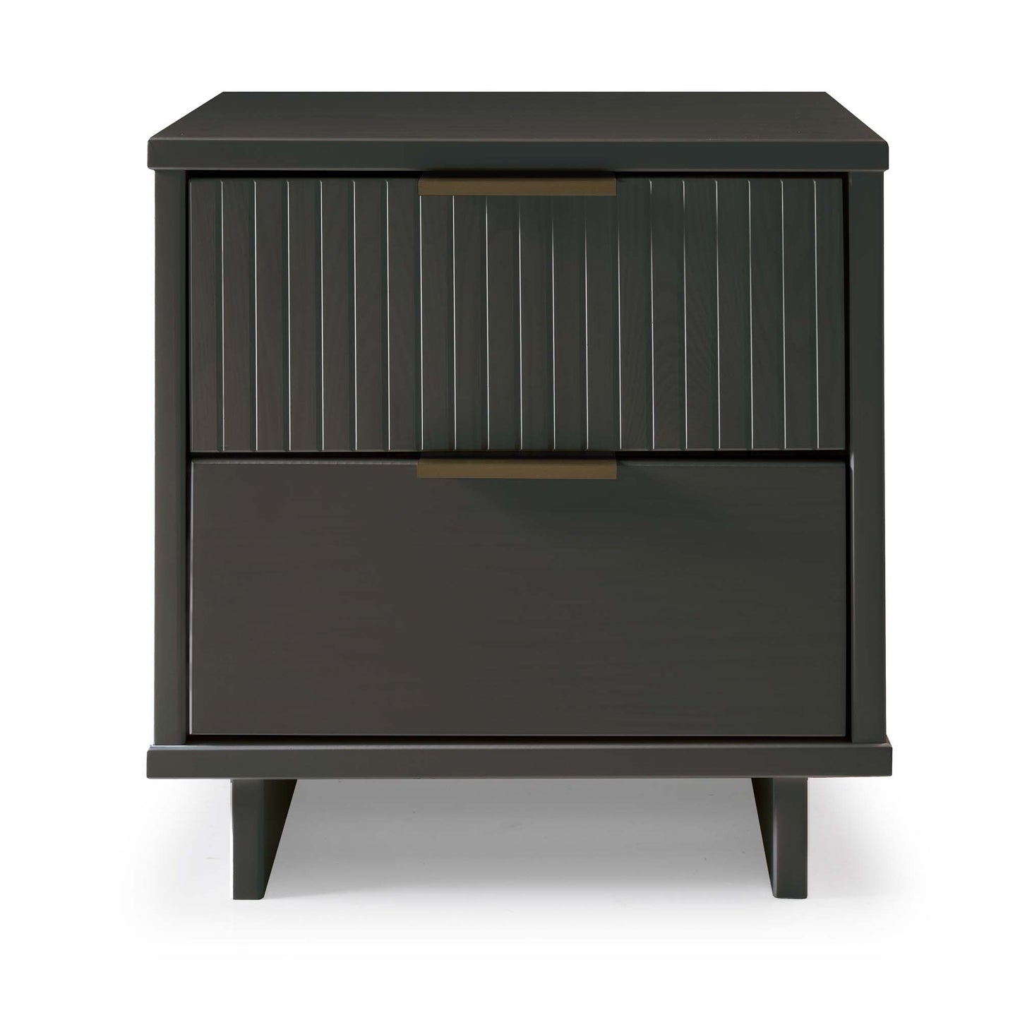 Granville Modern Nightstand 2.0 with 2 Full Extension Drawers in Dark Grey