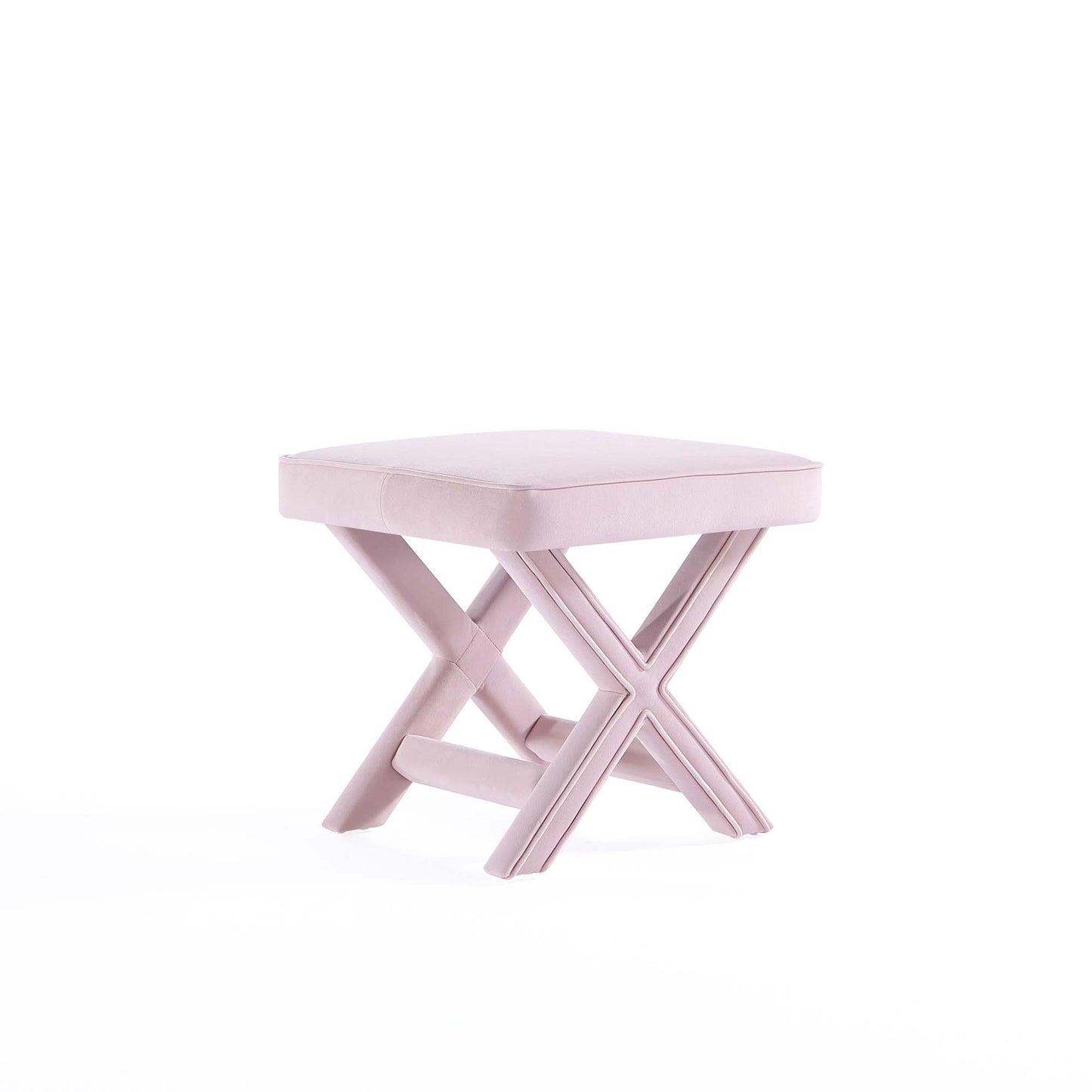 Abigail Mid-Century Modern Velvet Upholstered Bench in Pink