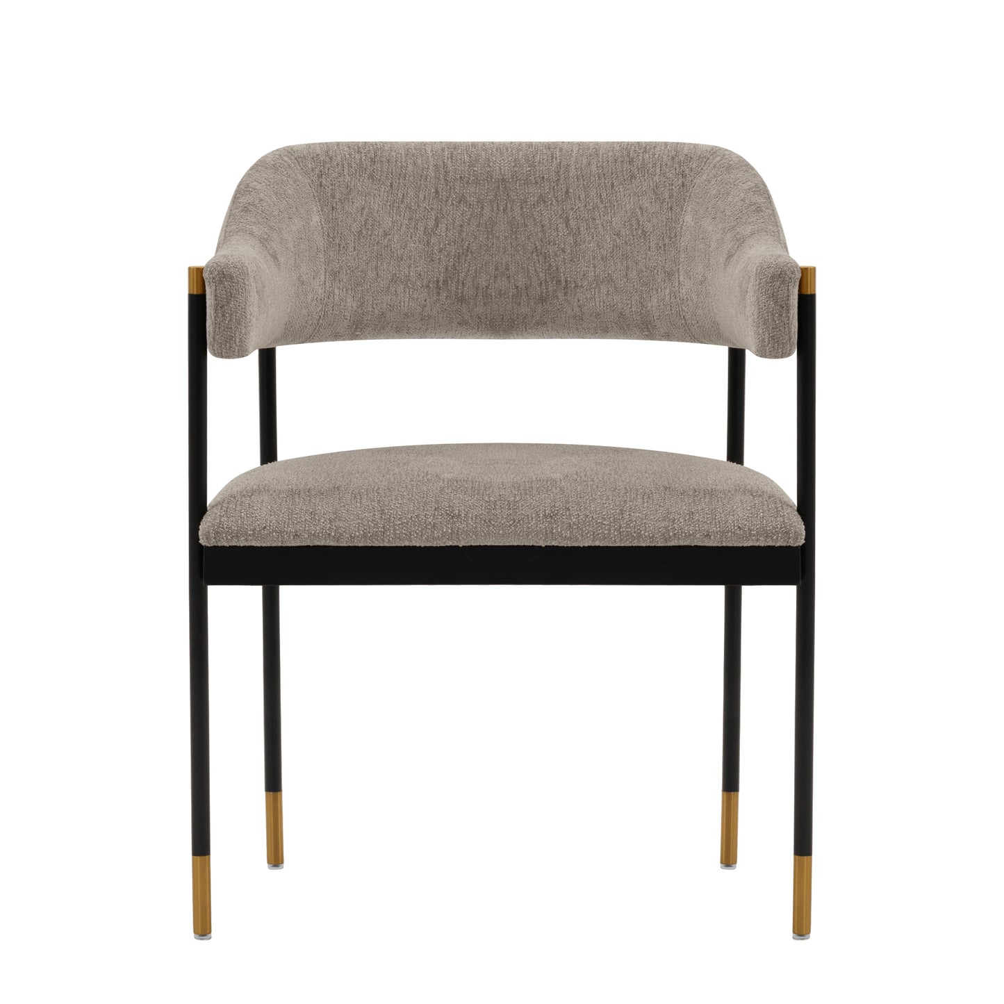 Modern Lia Chenille Dining Armchair in Stone