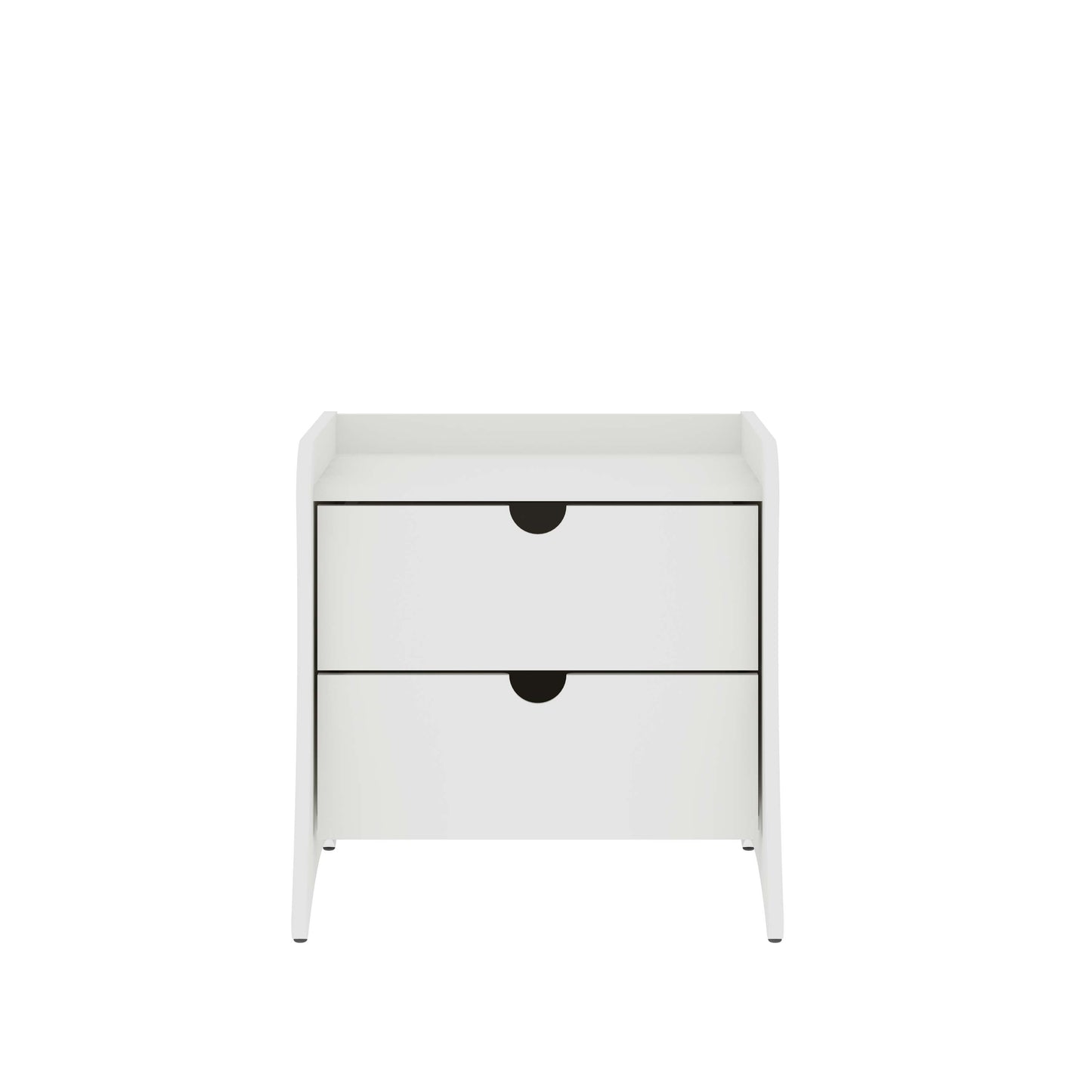 Coney Mid-Century Modern 2-Drawer Nightstand in White