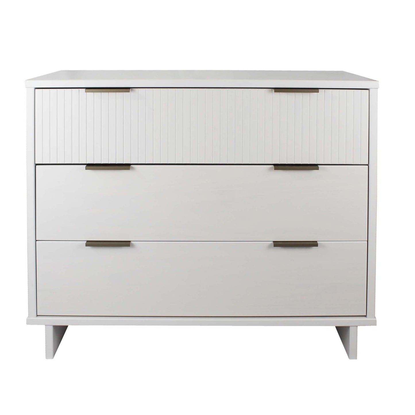 Granville 38.18" Modern Standard Dresser with 3 Full Extension Drawers in White