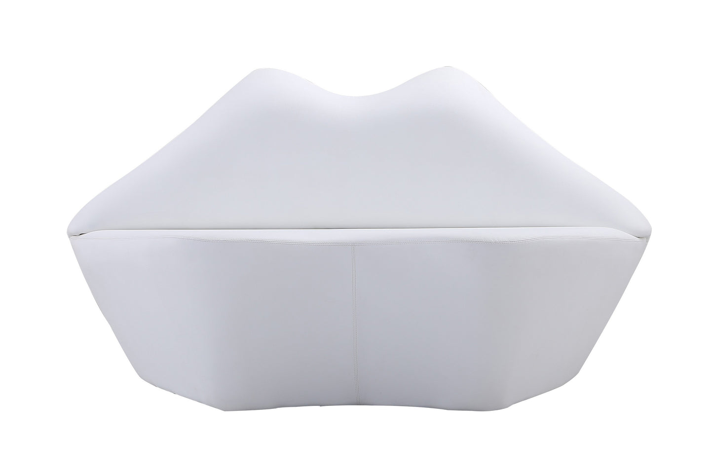 Kiss 61.8 in. White Faux Leather 2-Seater Loveseat