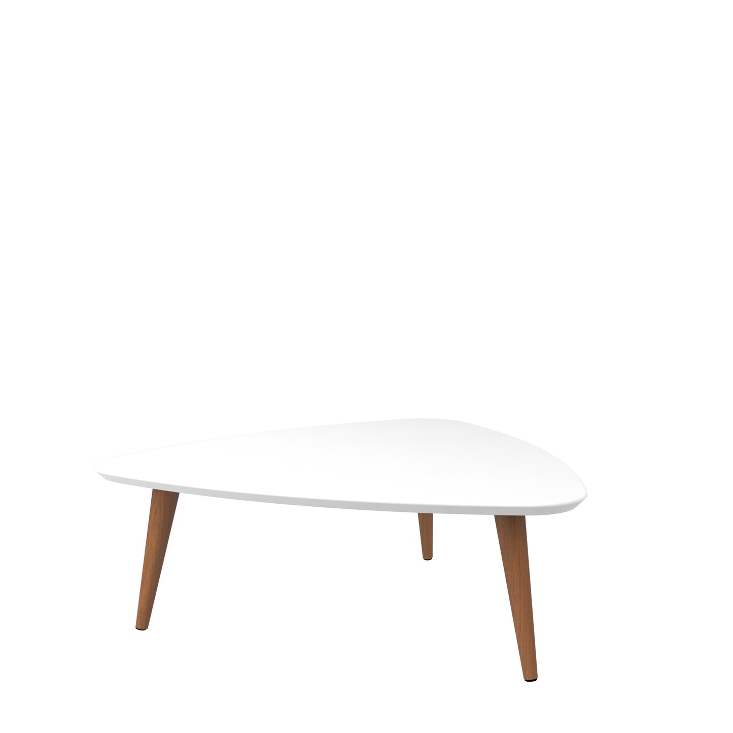 Utopia 17.51" High Triangle Coffee Table with Splayed Legs in White Gloss