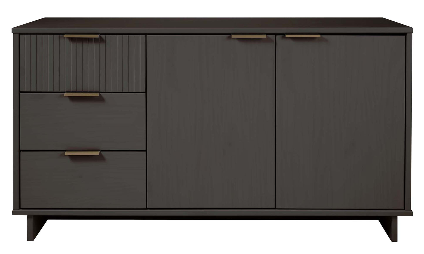 Granville 55.07" Modern Sideboard with 3 Full Extension Drawers in Dark Grey