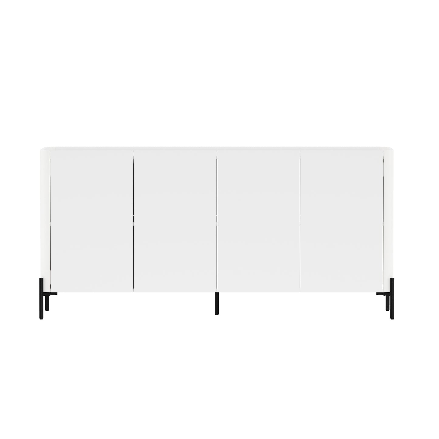 Modern Abbey 66.9" Sideboard with Adjustable Shelves and Metal Legs in White