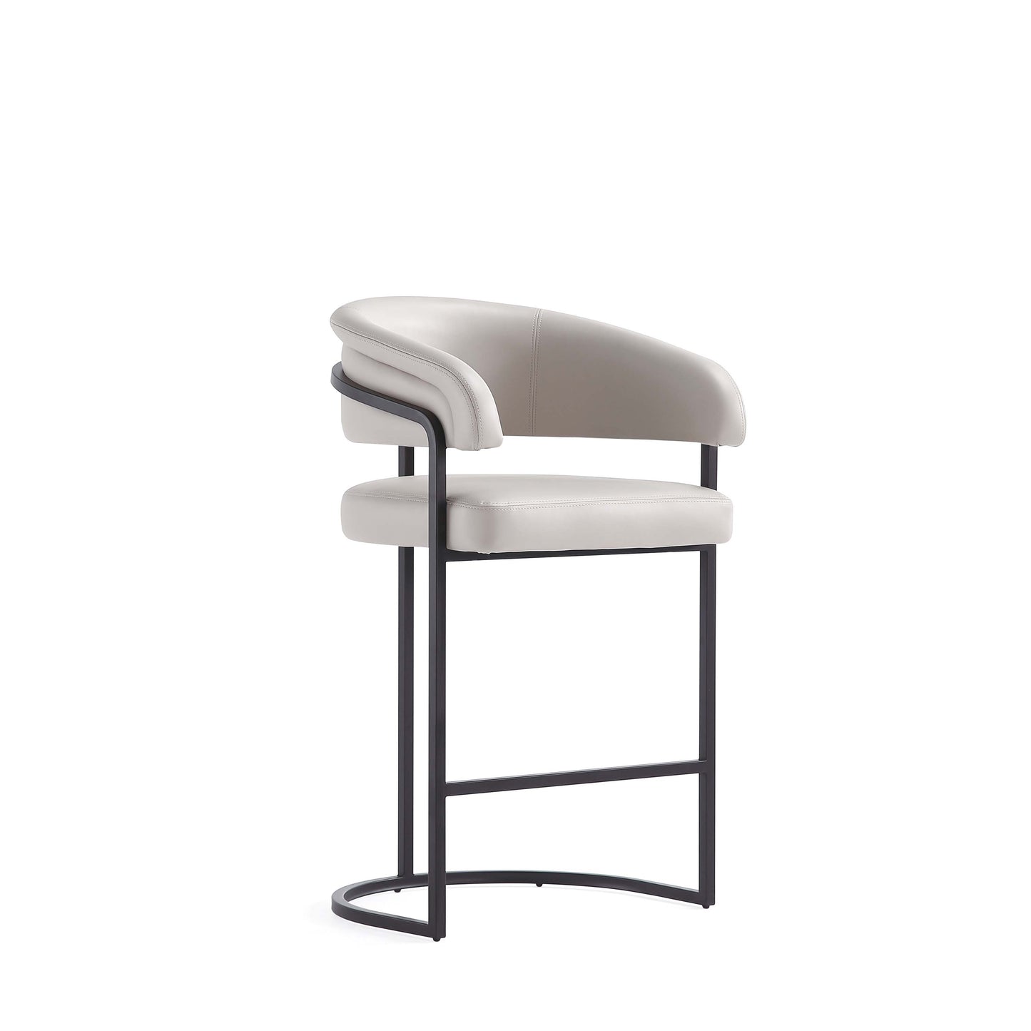 Augusta Modern Leatherette Upholstered Counter Stool in Light Grey