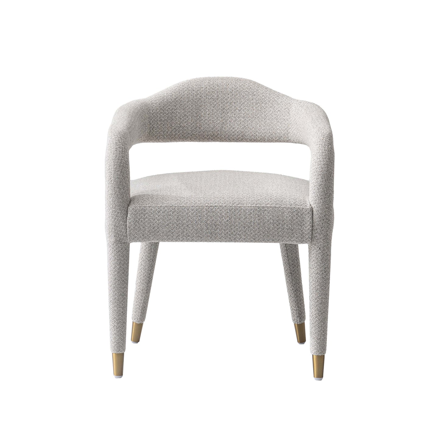 Modern Aspen Tweed Dining Armchair in Silver Lining