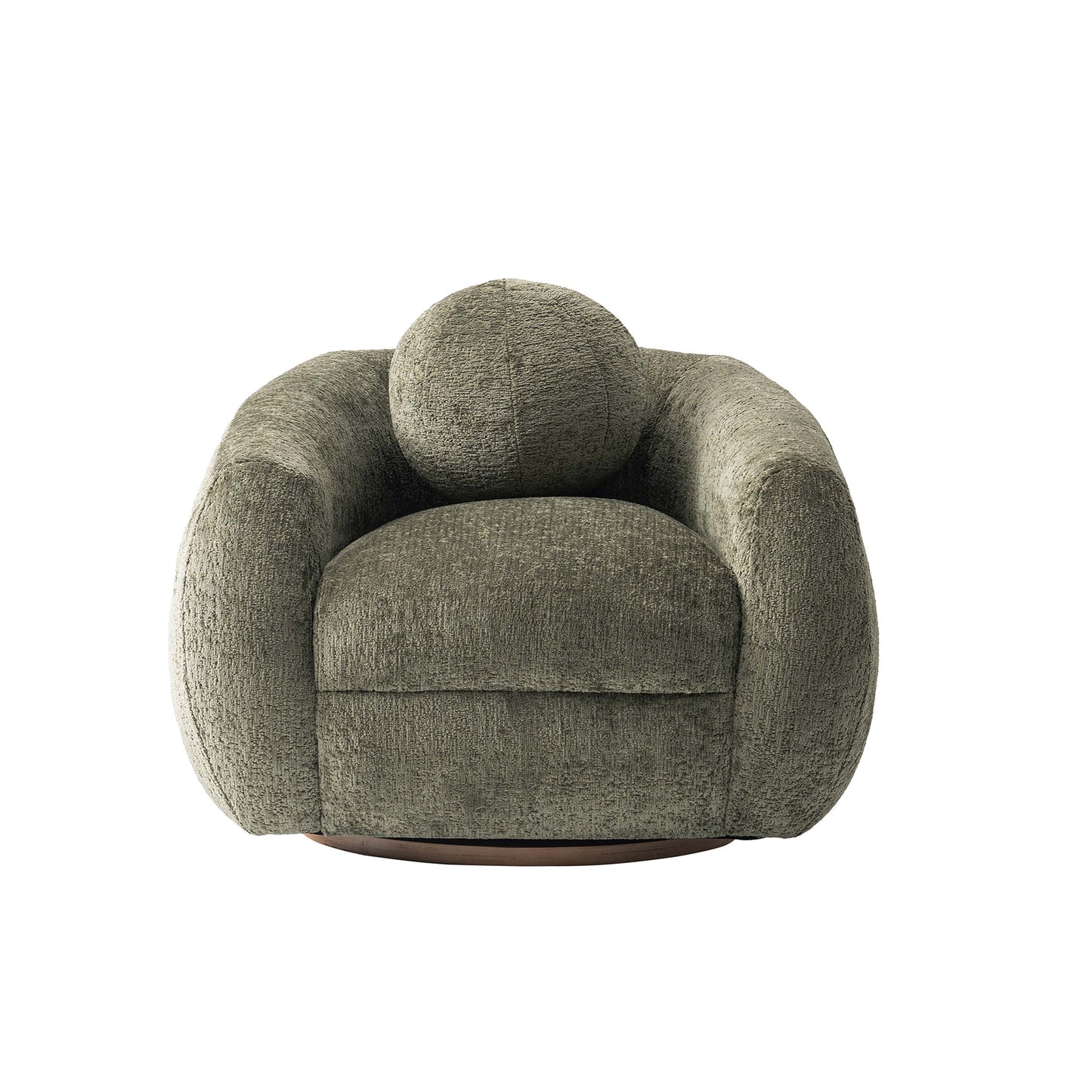 Modern Tribeca Chenille Accent Chair in Olive Green