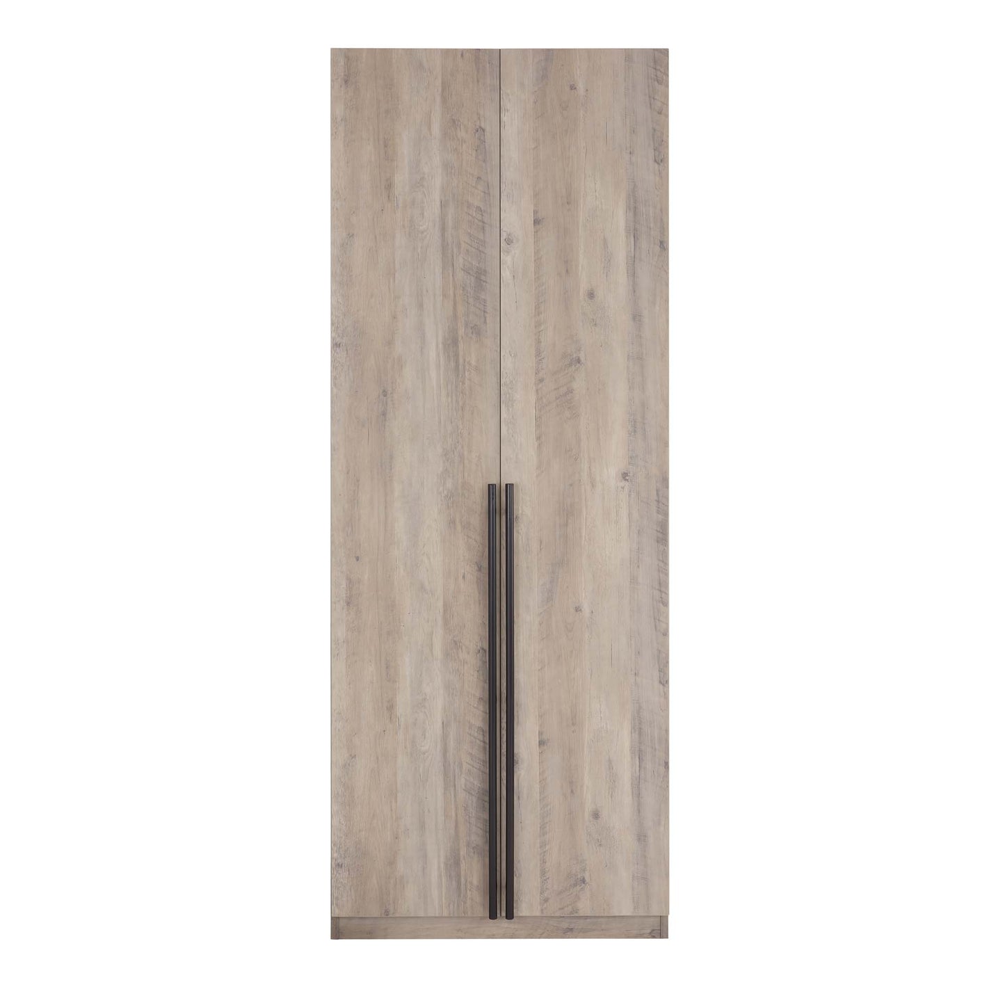 Lee Modern Freestanding Wardrobe Closet 1.0 with 4 Shelves and 2 Drawers in Rustic Grey