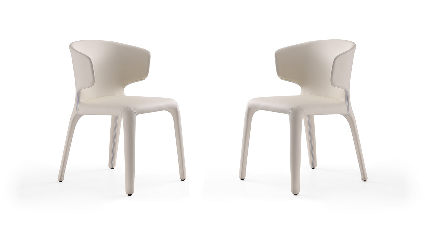 Conrad Cream Faux Leather Dining Chair (Set of 2)