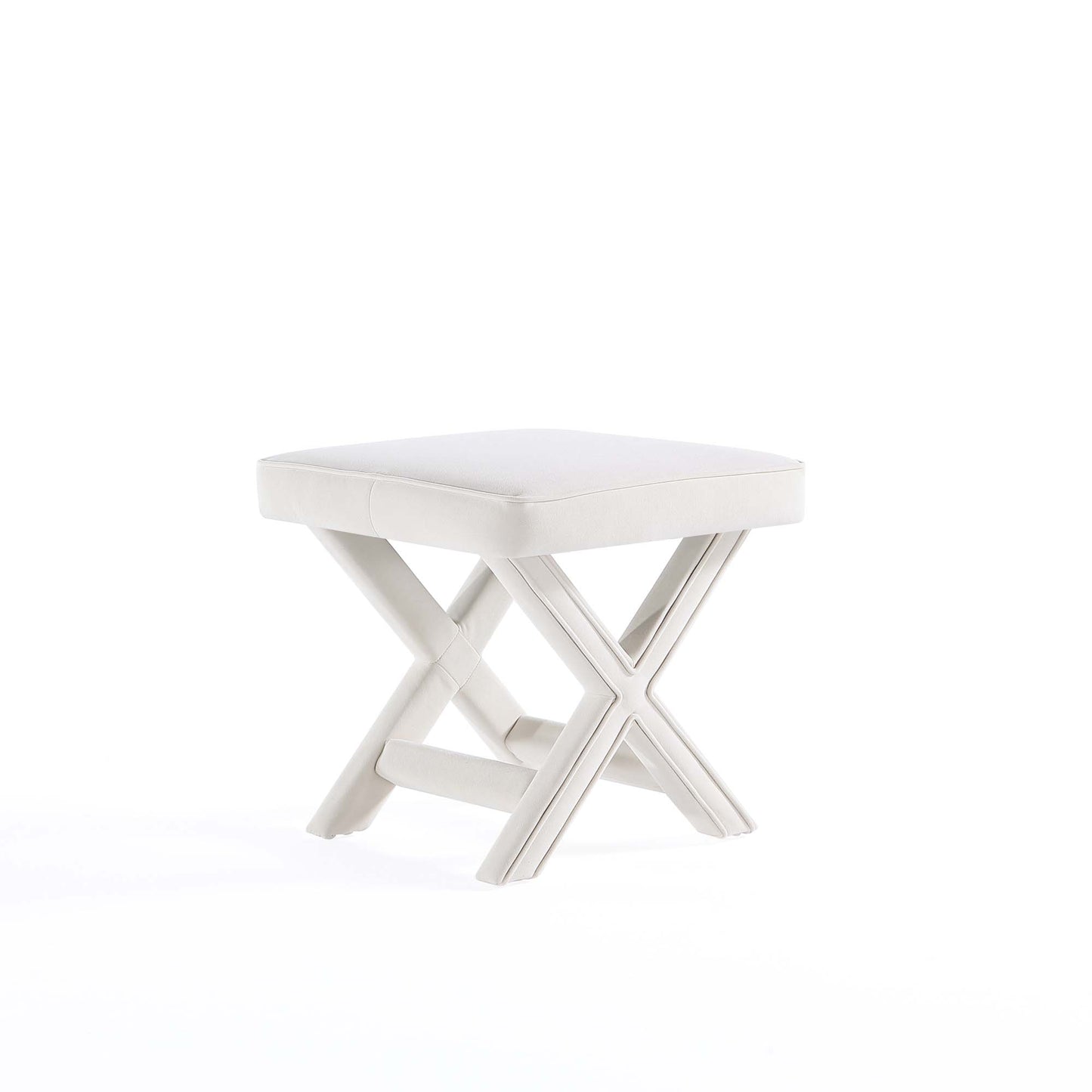 Abigail Mid-Century Modern Velvet Upholstered Bench in Cream