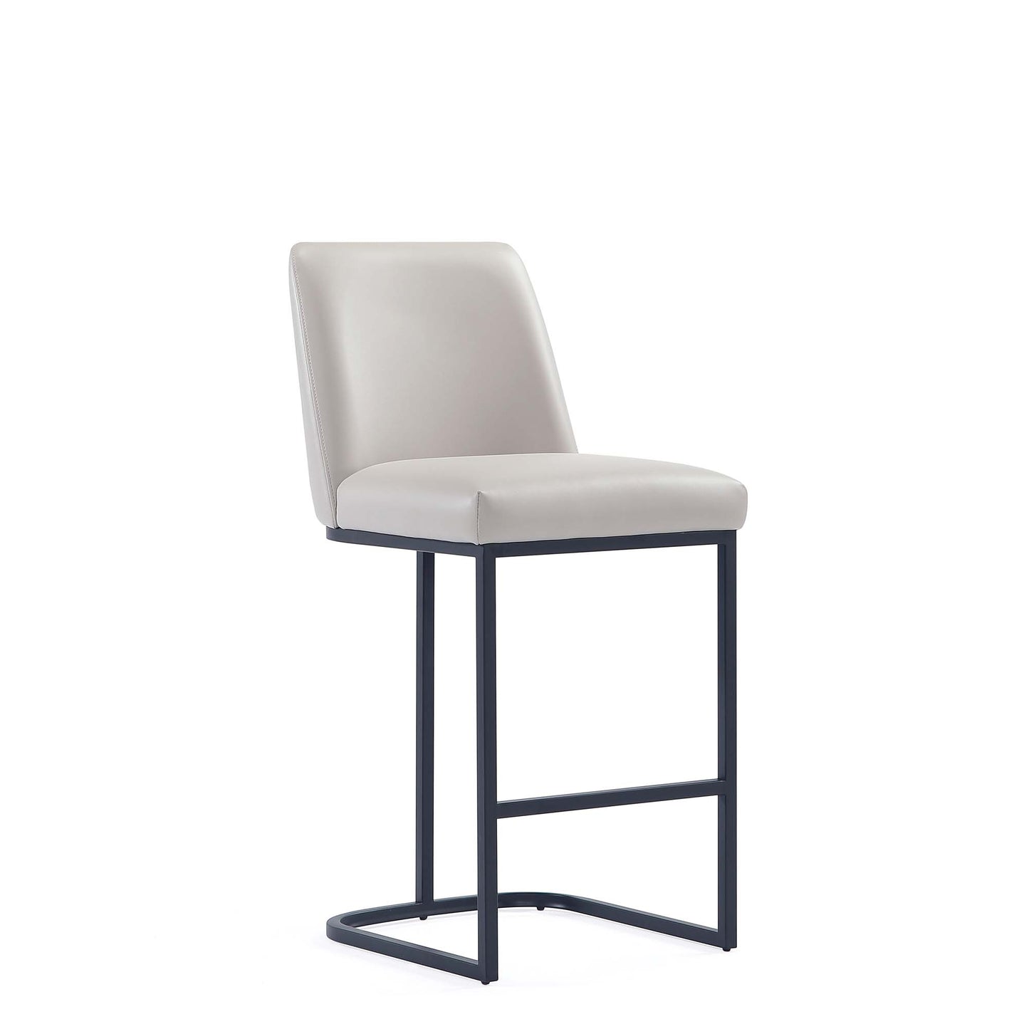 Serena Modern Leatherette Upholstered Counter Stool in Light Grey