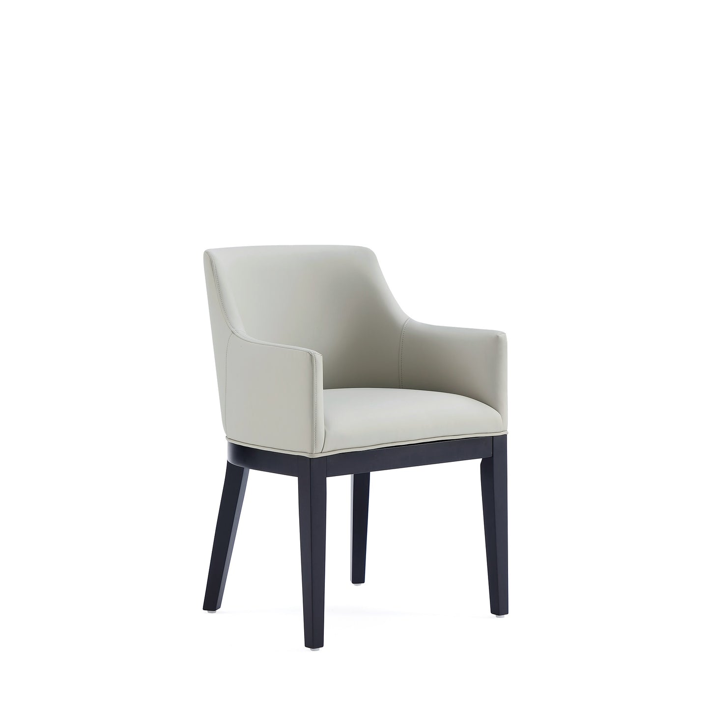 Gansevoort Modern Faux Leather Dining Armchair in Stone Grey