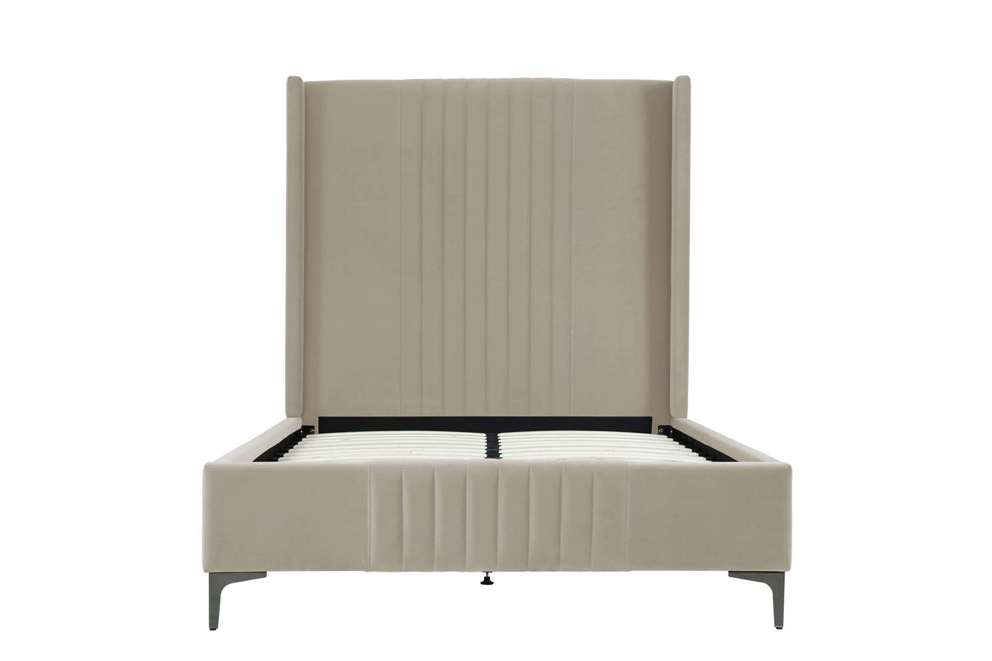 Promenade Mid-Century Modern Velvet Upholstered 48" Bed in Rustic Taupe