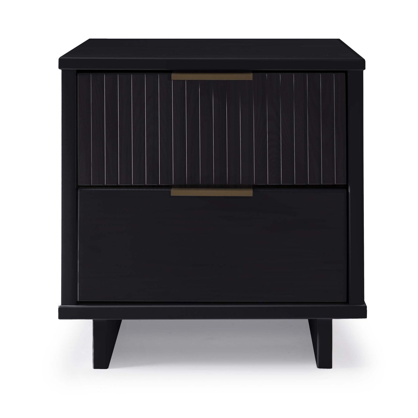 Granville Modern Nightstand 2.0 with 2 Full Extension Drawers in Black