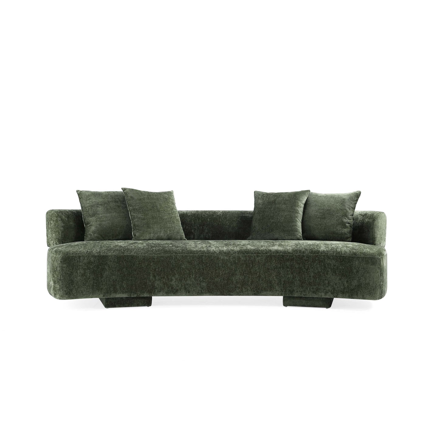 Modern Verandah Chenille 112" XL Sofa in Olive Green