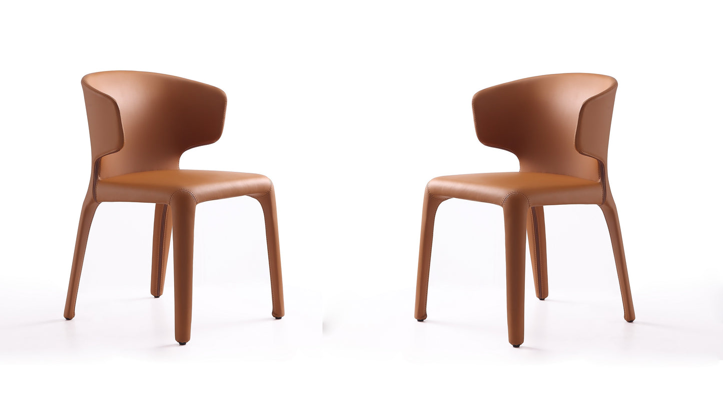 Conrad Saddle Faux Leather Dining Chair (Set of 2)