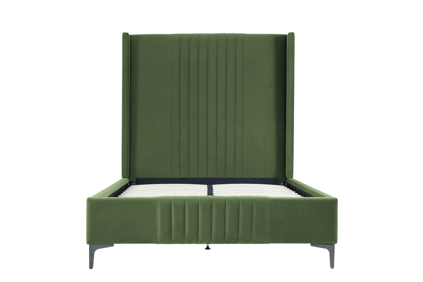 Promenade Mid-Century Modern Velvet Upholstered 48" Bed in Moss Green