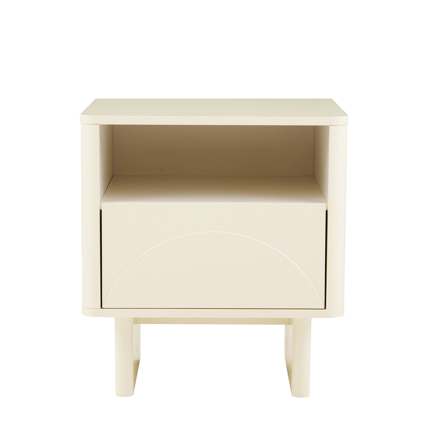 Modern Ella Nightstand with 1 Full Extension Drawer in Cream