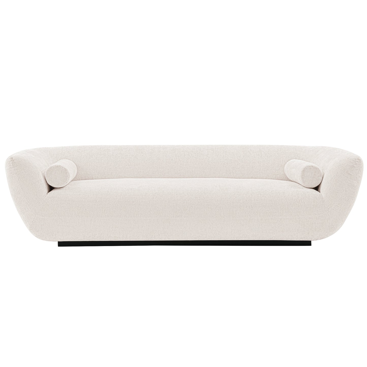 Contemporary Ulka Chenille Sofa with Pillows in Cream