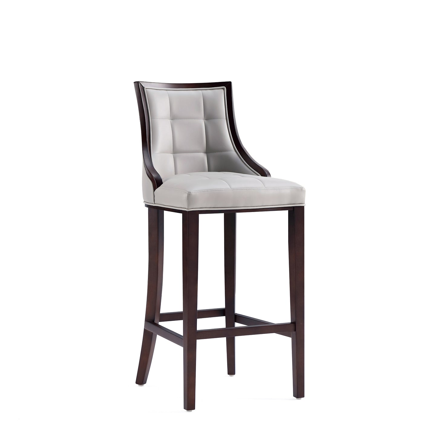 Fifth Avenue Faux Leather Barstool in Light Grey