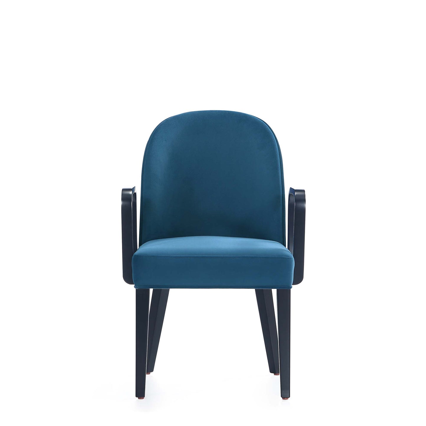 Hillman Modern Velvet Upholstered Dining Arm Chair in Blue