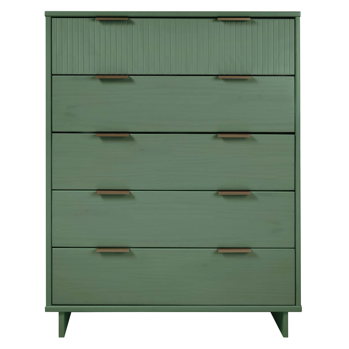 Granville 45.27" Modern Tall Dresser with 5 Full Extension Drawers in Sage Green