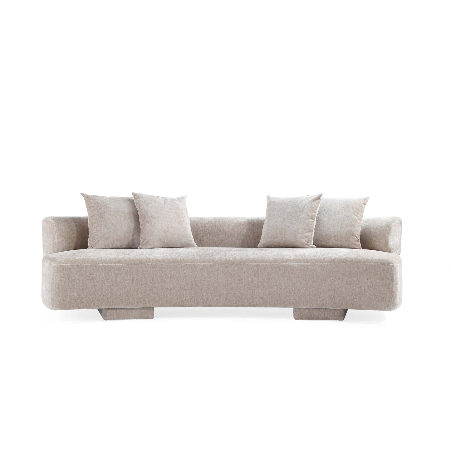Modern Verandah Chenille 112" XL Sofa in Beige