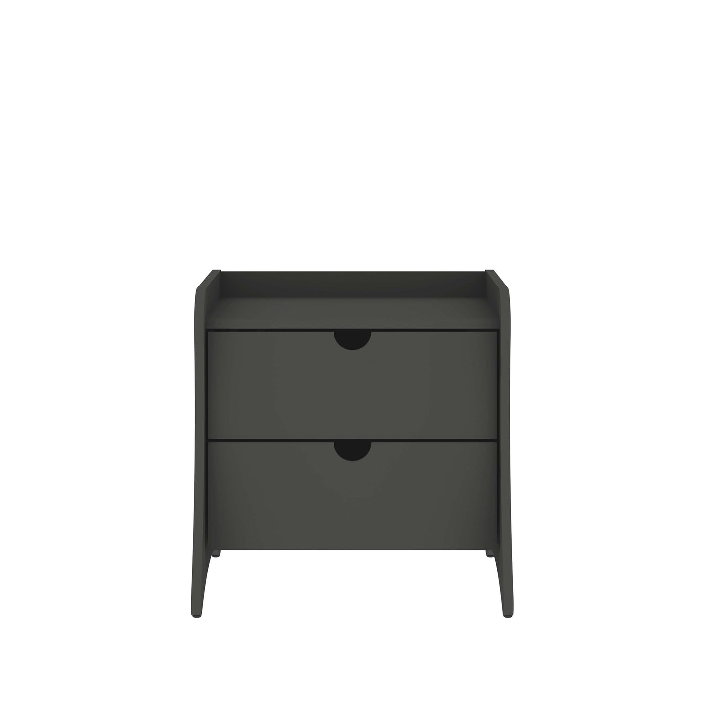 Coney Mid-Century Modern 2-Drawer Nightstand in Grey